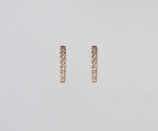 Diamond Pave 18ct Gold Hoops