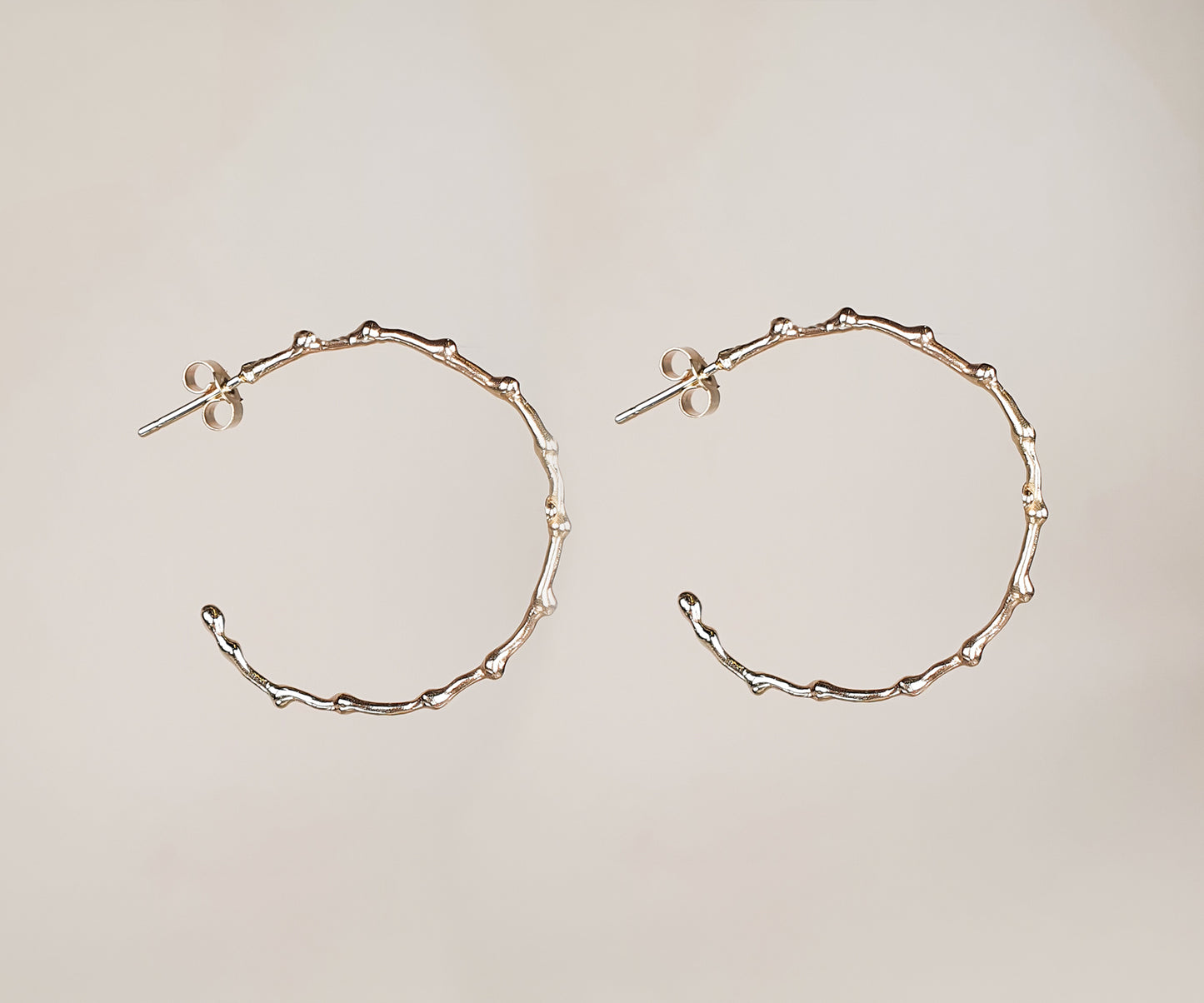 Large Kleks Hoops in Solid Gold