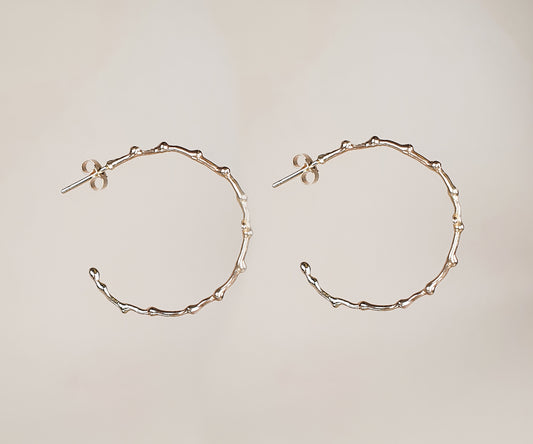 Large Kleks Hoops in Solid Gold