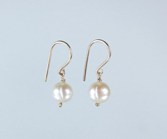 Classic White Pearl Drop Earrings