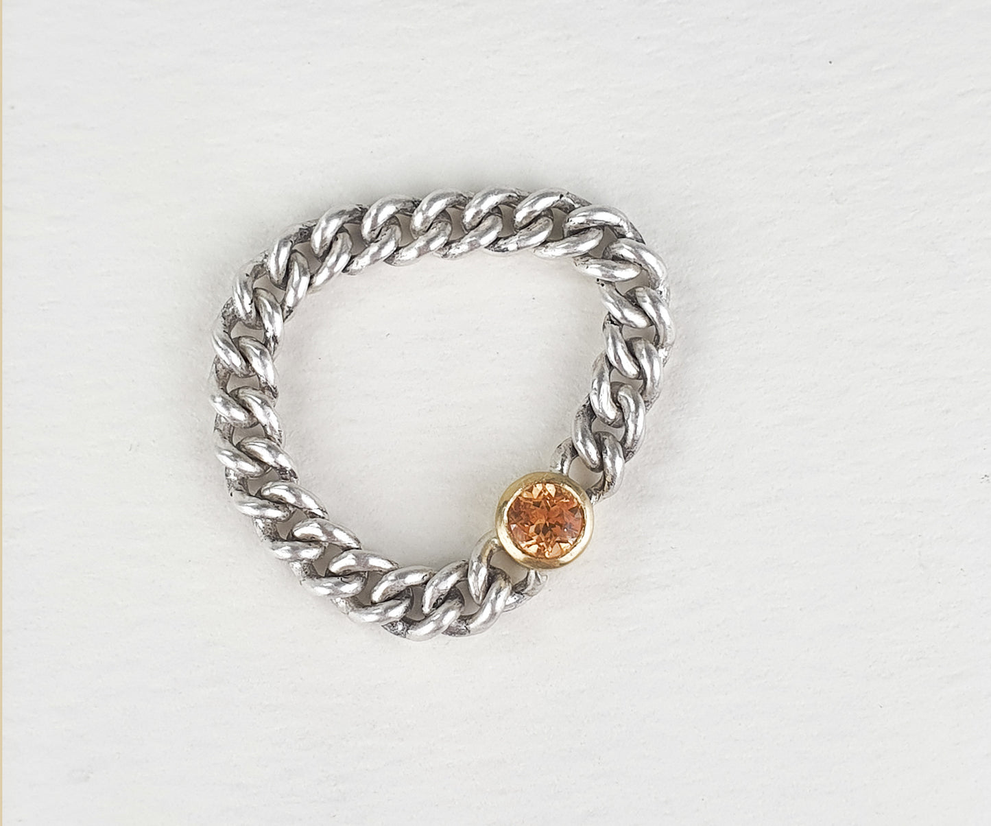 Hello City Couples Rings with Mandarin Garnet