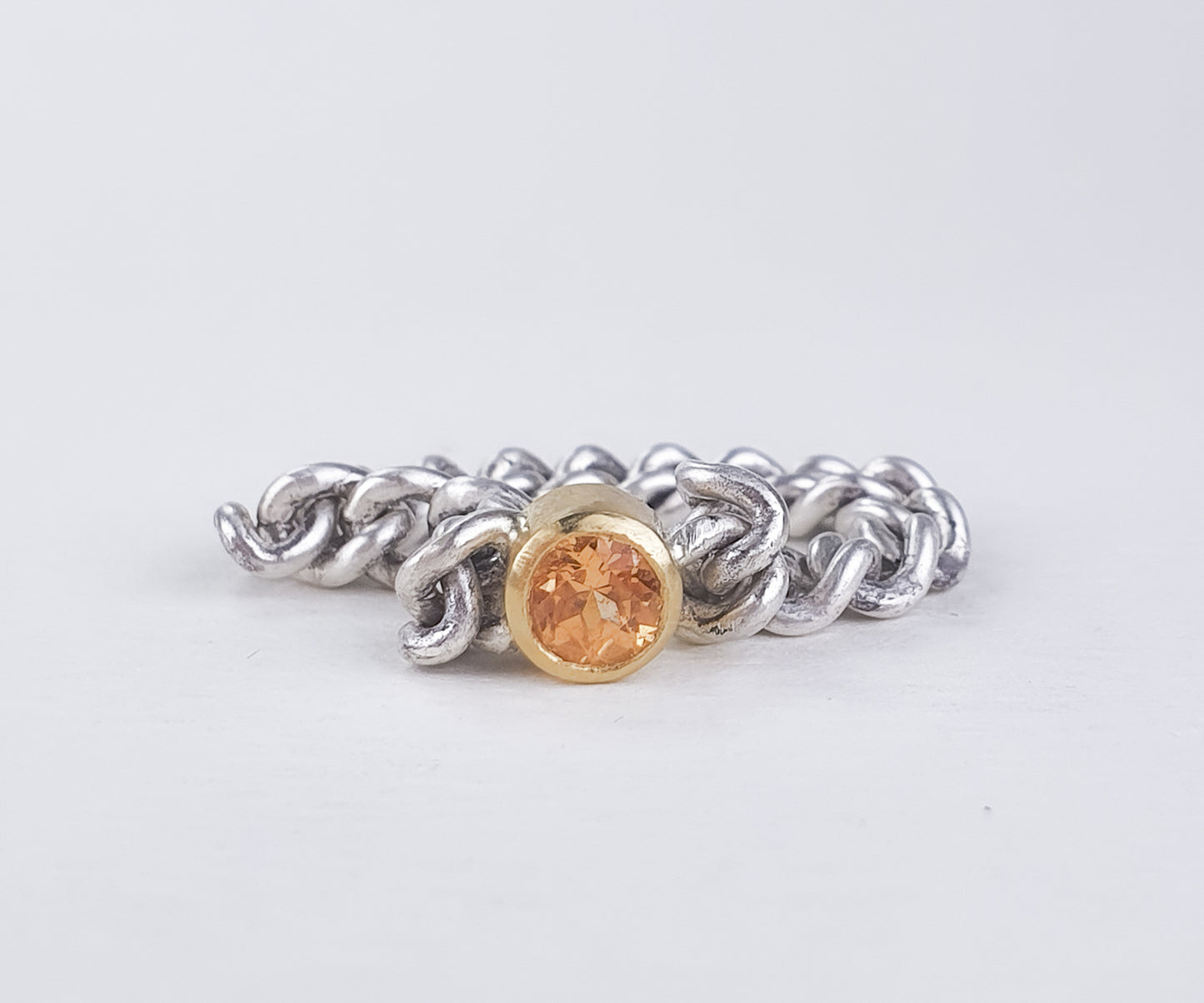 Hello City Couples Rings with Mandarin Garnet