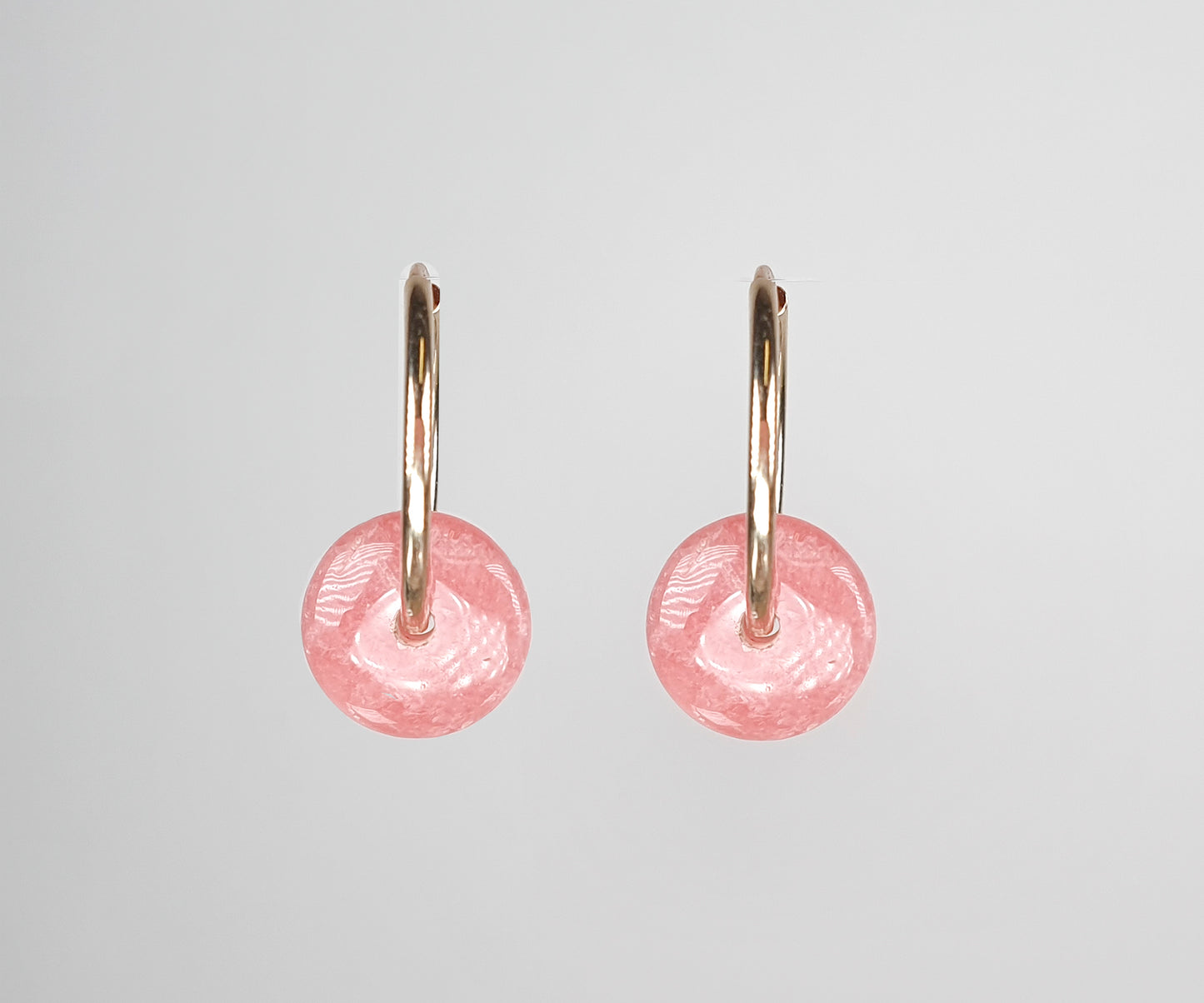 Mama Ania Hoops with Rhodochrosite
