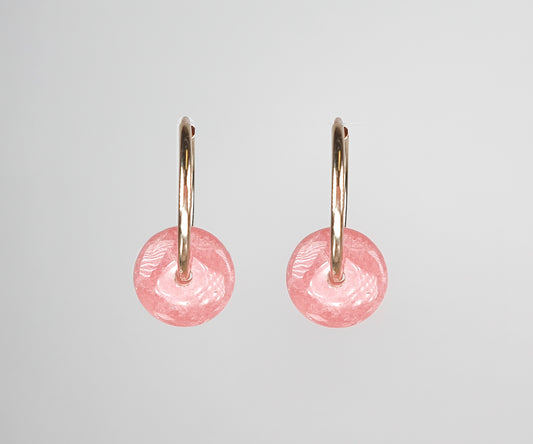 Mama Ania Hoops with Rhodochrosite