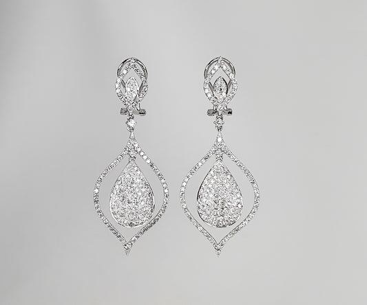 Evening Diamond Earrings in White Gold