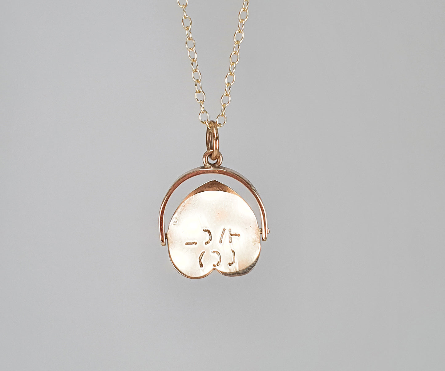 Vintage Heart-Shaped Spinning I Love You Necklace