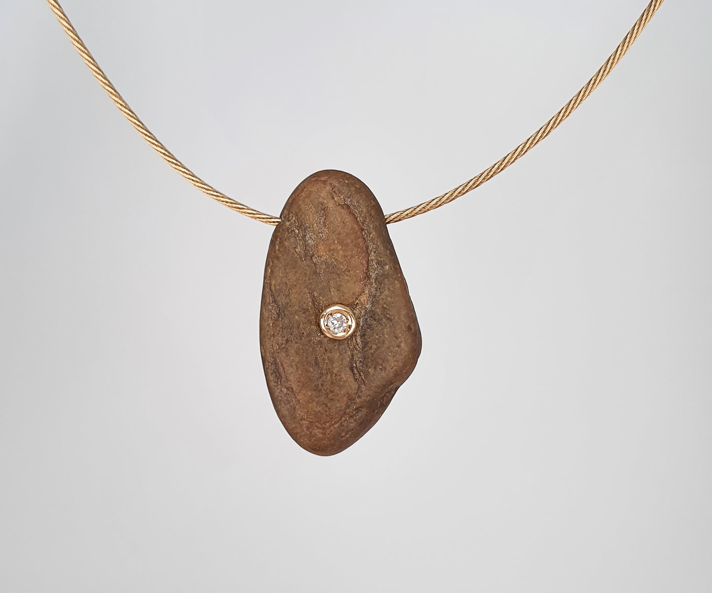 Vintage Pebble with Diamond Necklace