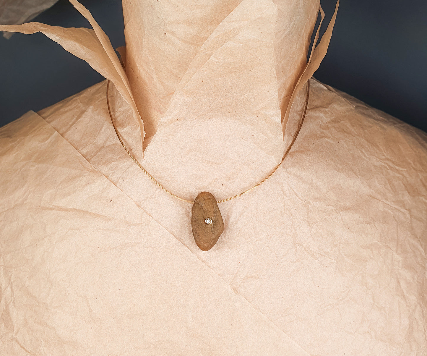 Vintage Pebble with Diamond Necklace