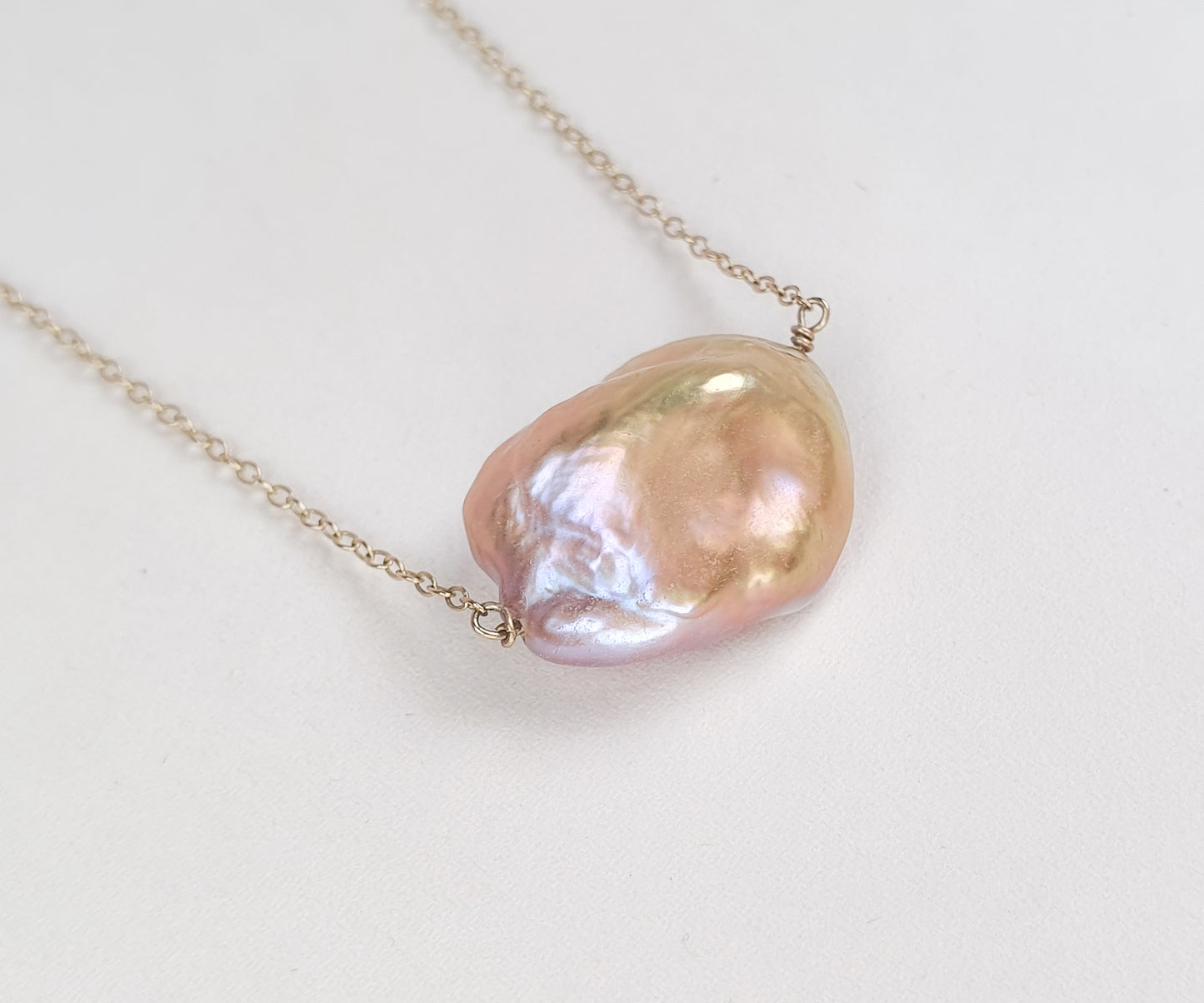 Big Flat(ish) Purple Baroque and Gold Necklace