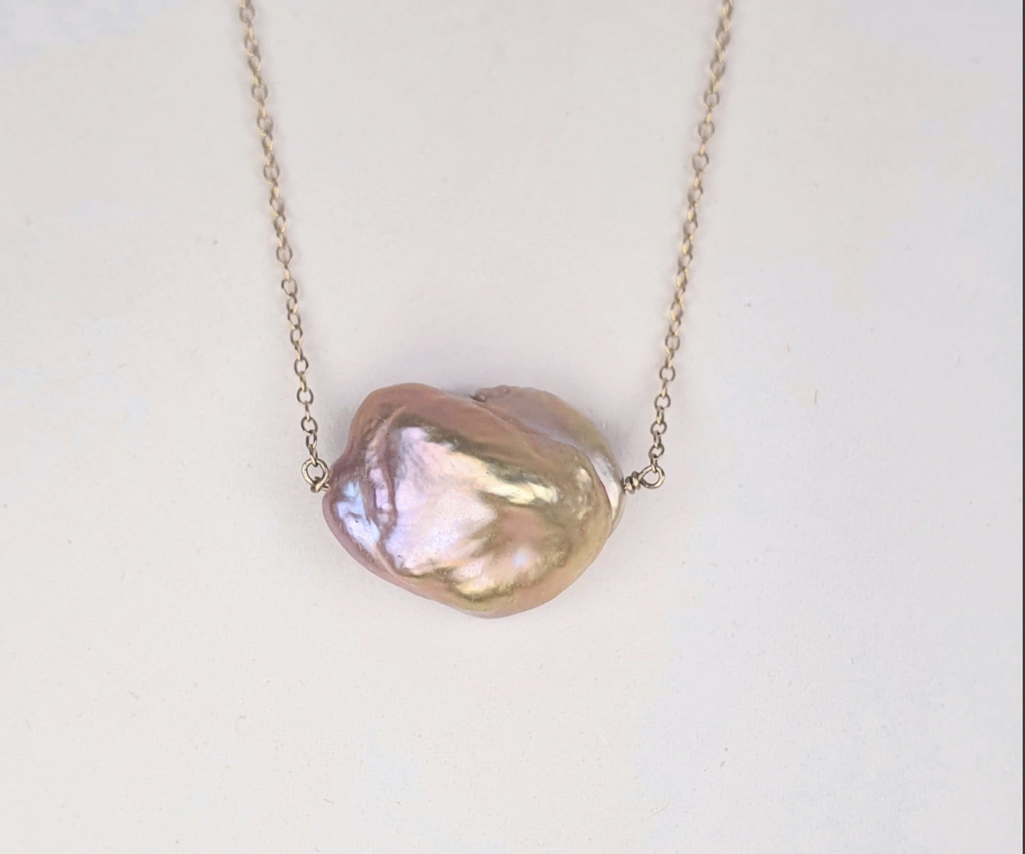 Big Flat(ish) Purple Baroque and Gold Necklace