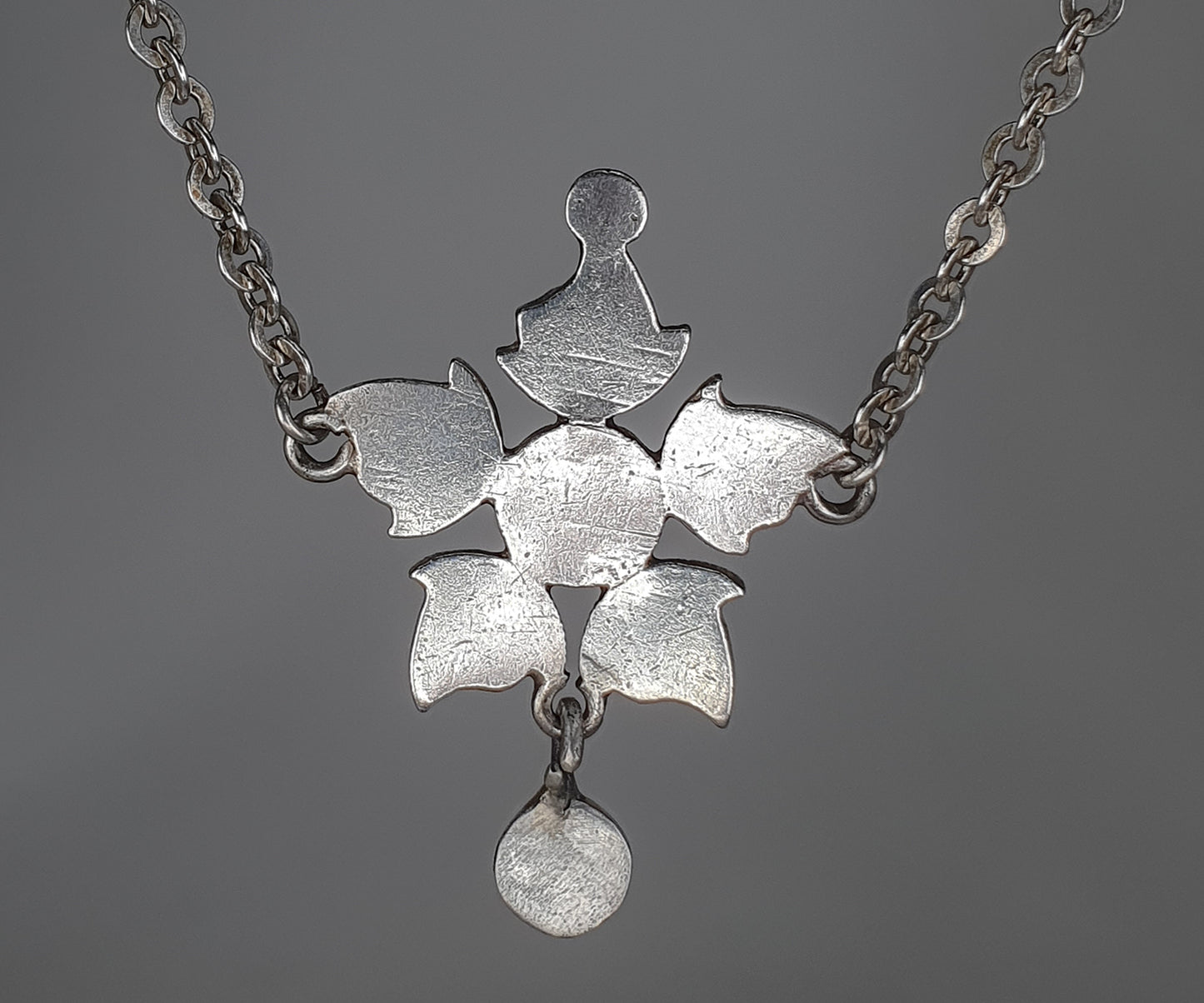 Georgian Diamond and Silver Flower Necklace