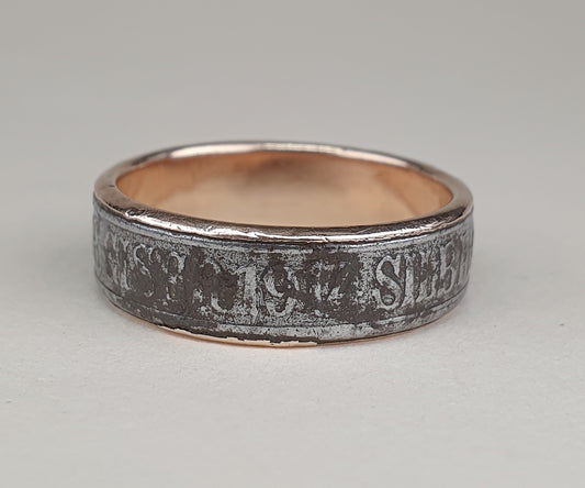 Patriotic Austro-Hungarian WWI Iron and 9ct Gold Ring