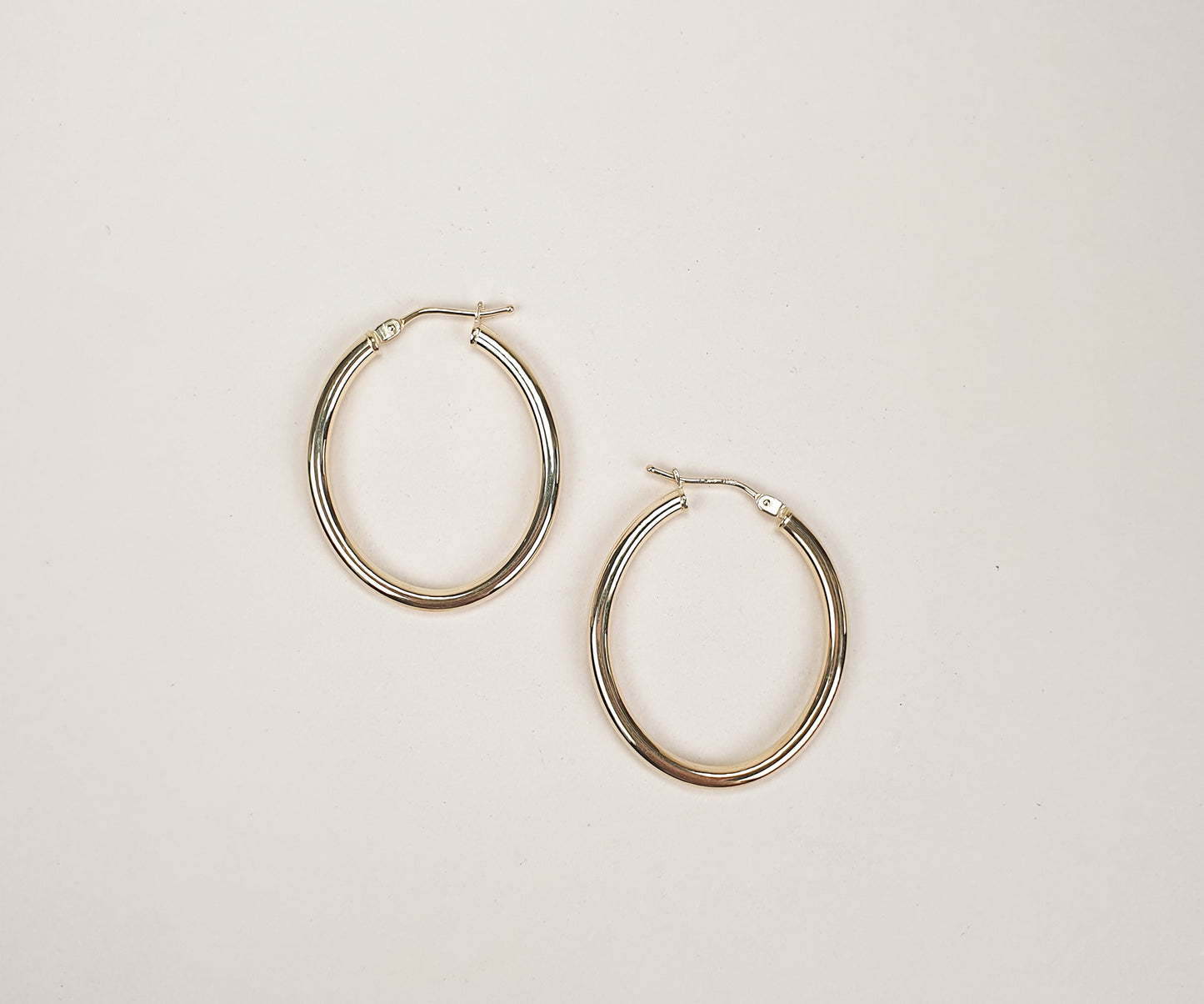 Oval Gold Hoop Earrings