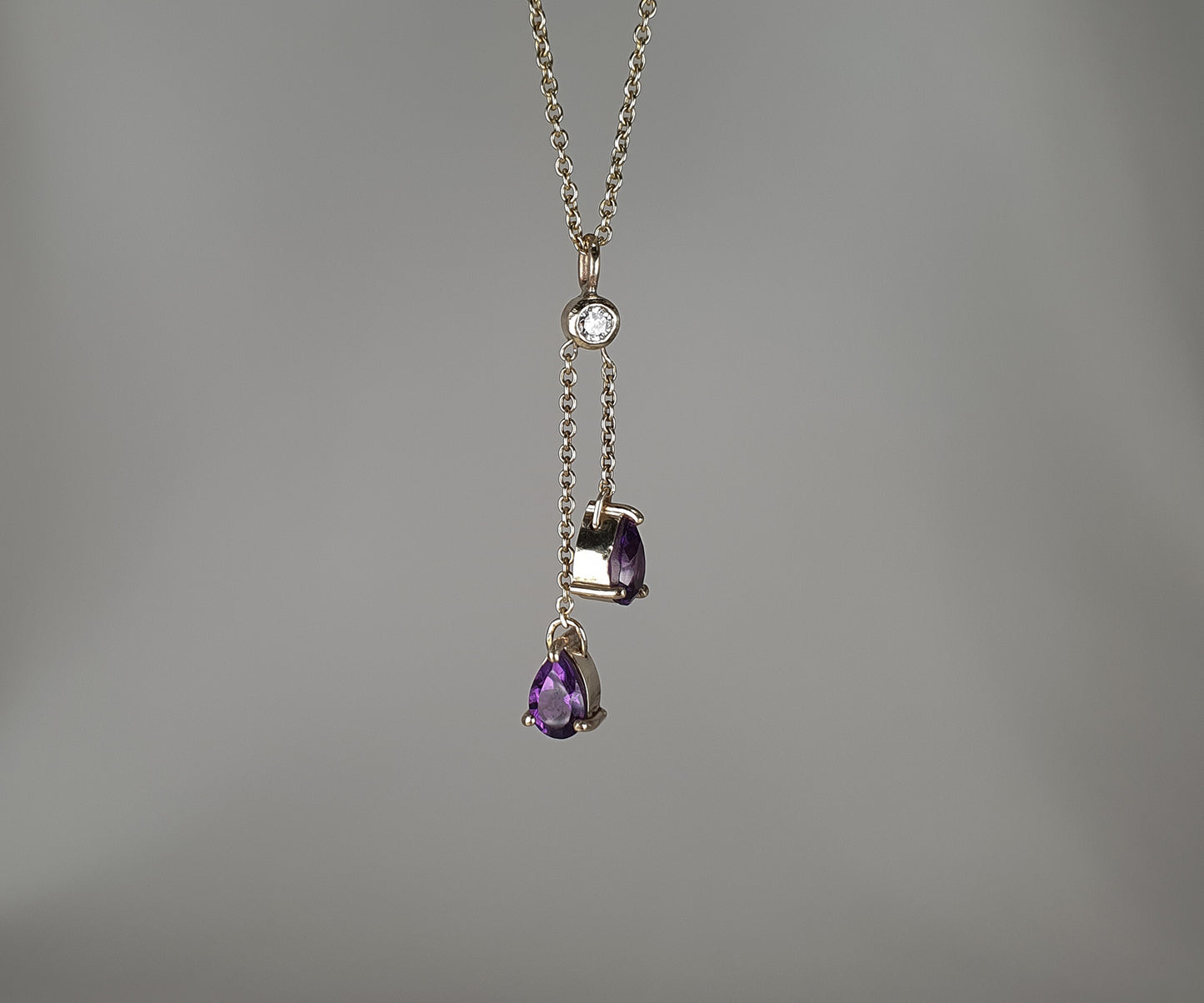 'Purple Rain' Diamond and Amethyst Negligee Necklace in Gold