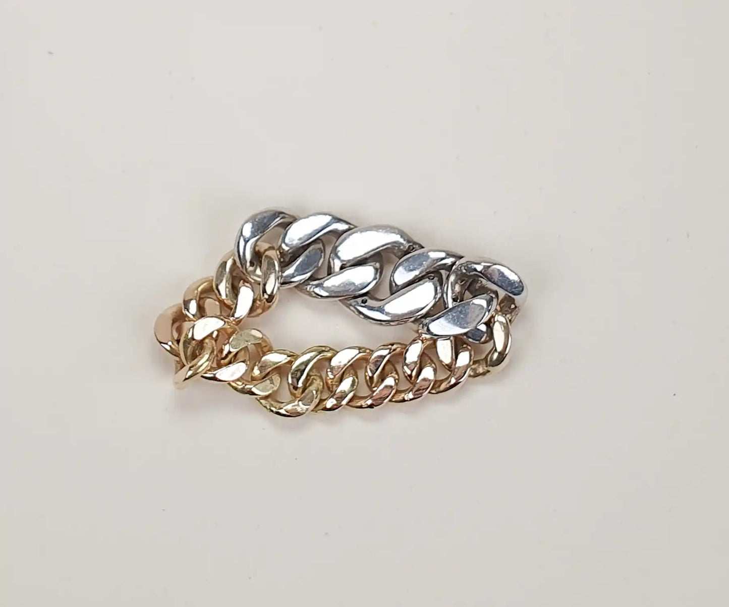 Diamond Chain Ring in Mixed Gold