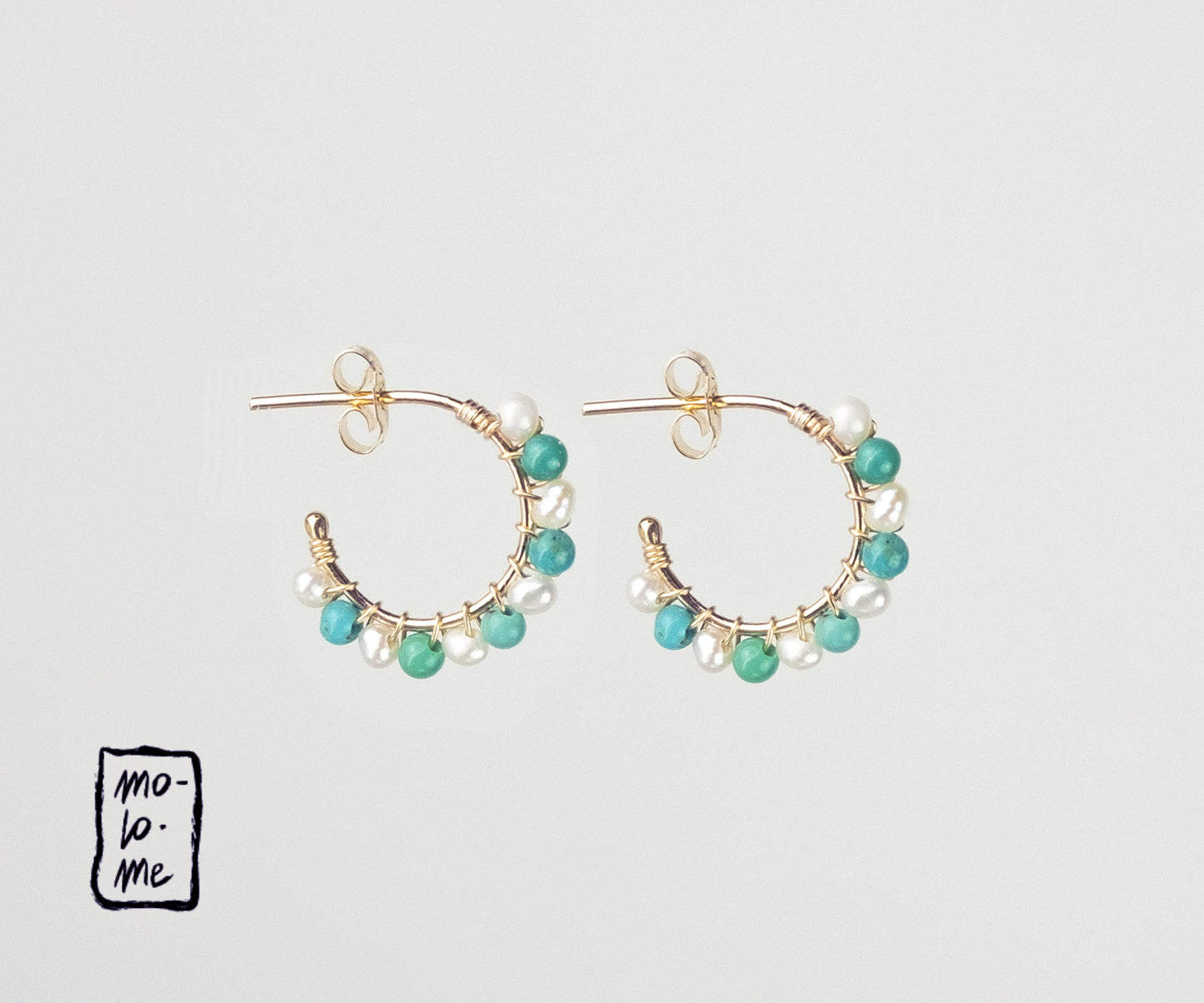 Circus Aga Hoops with Turquoise and Pearl