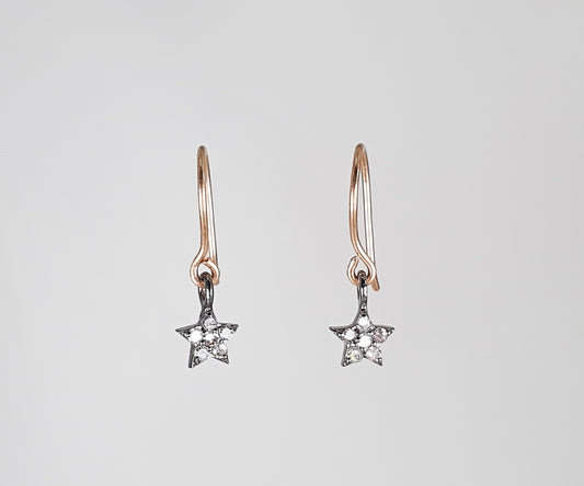 Mini Star Diamond Drop Earrings