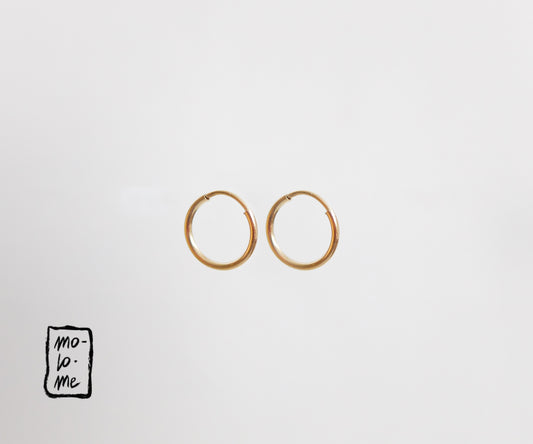 Gold-Filled Plain Small 12mm Hoop Earrings