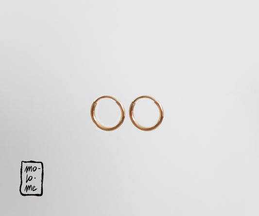 Gold-Filled Plain Small 9mm Hoop Earrings