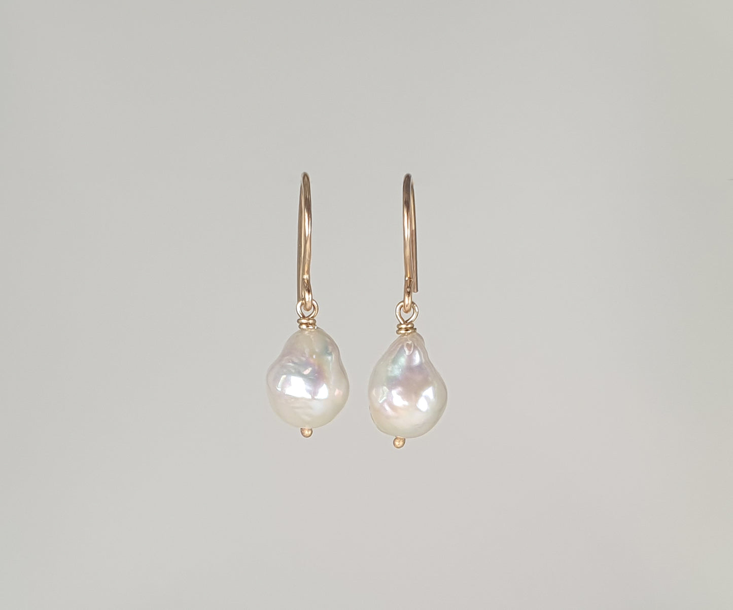 Mini White Baroque Pearl Earrings