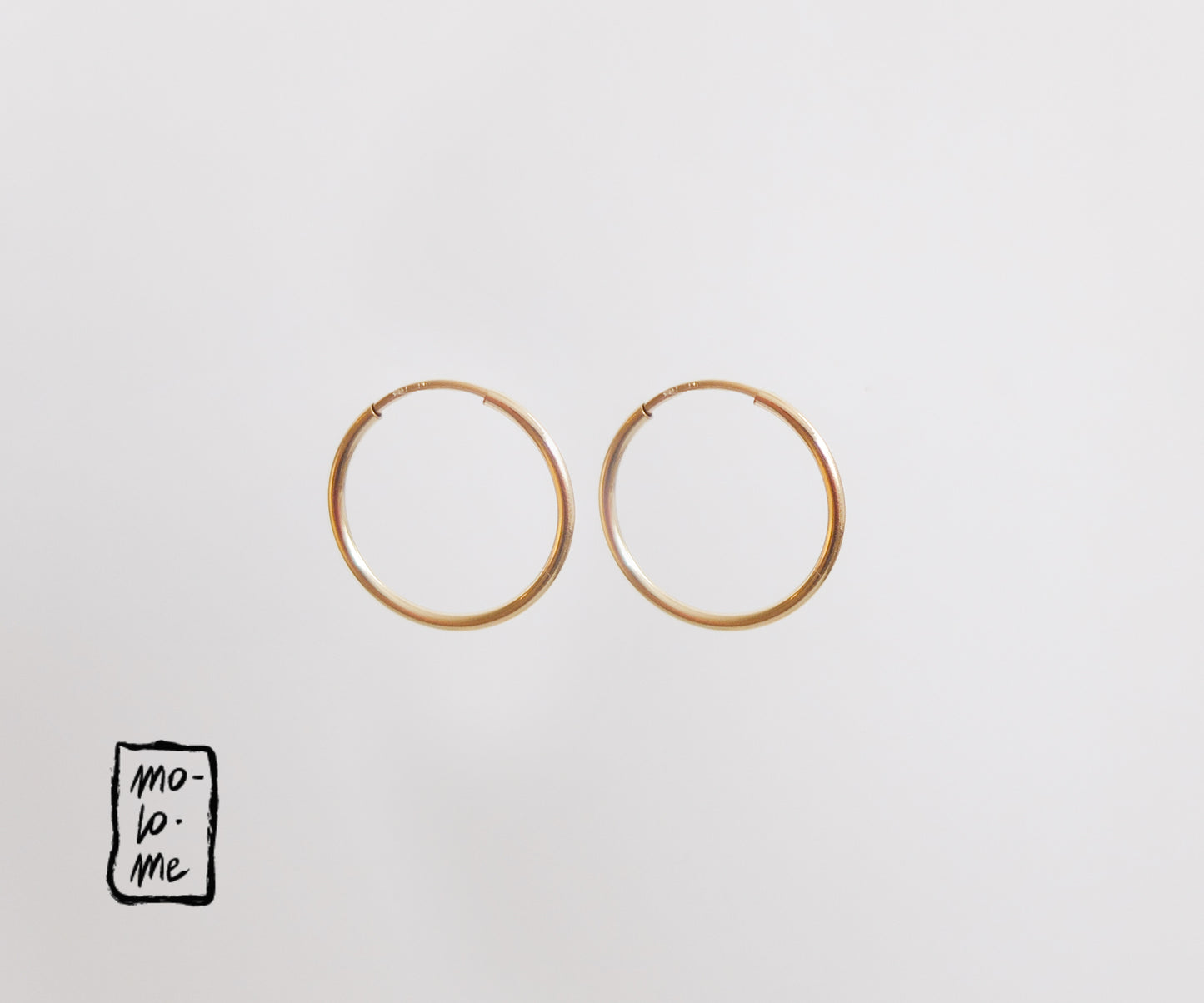 Gold Medium Simple 23mm Hoop Earrings