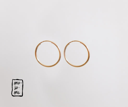 Gold Medium Simple 23mm Hoop Earrings