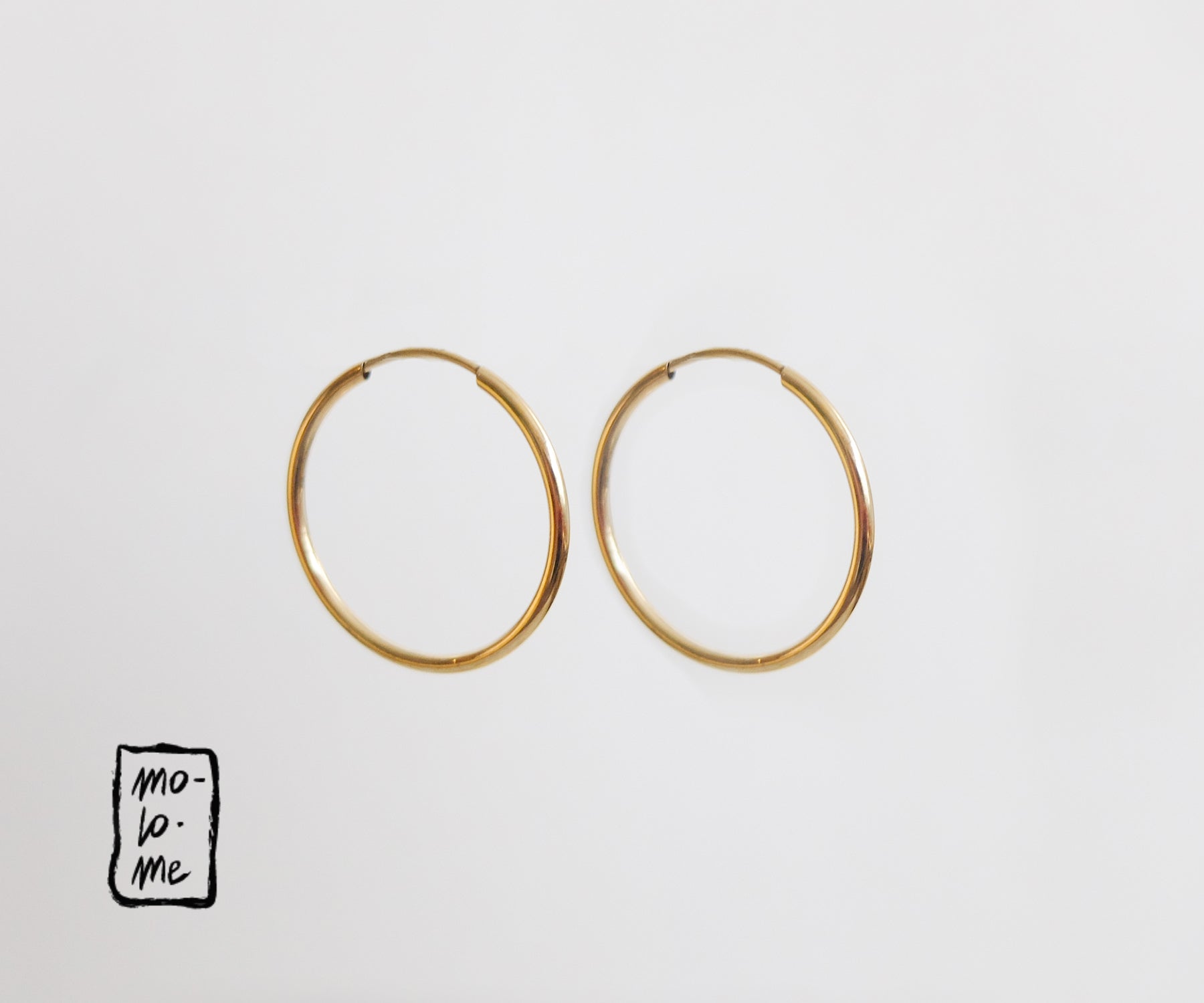 Molo Me 9 Carat Gold Large Simple Hoop Earrings