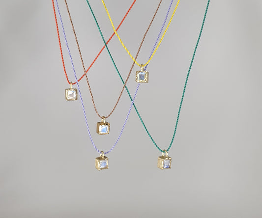 Crumpled Gold and Moonstone Sweetie Necklaces