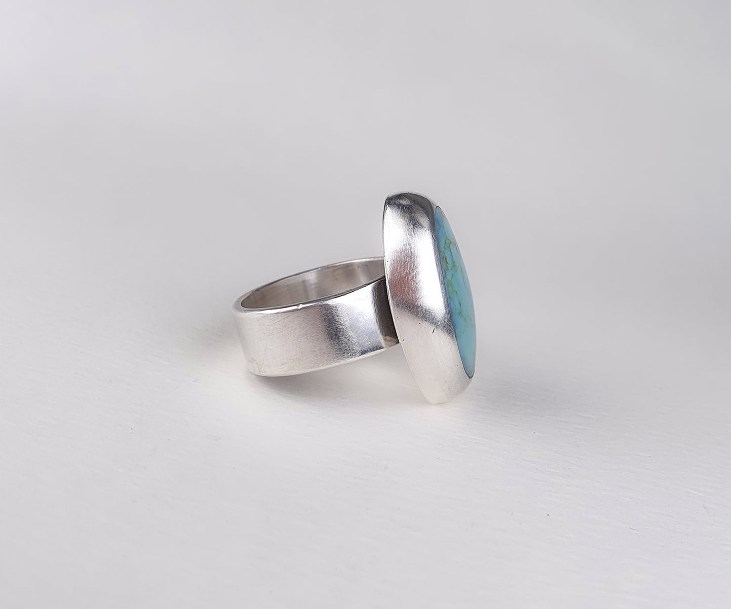 Vintage Mexican Turquoise Ring in Silver