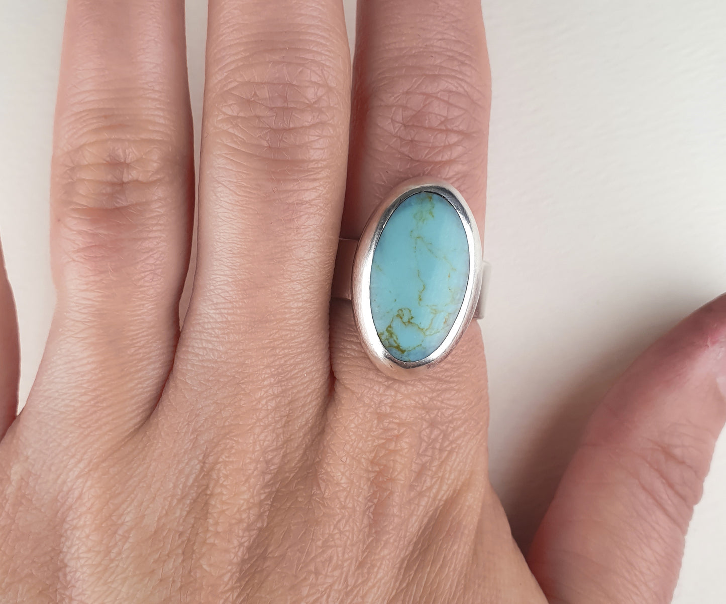 Vintage Mexican Turquoise Ring in Silver