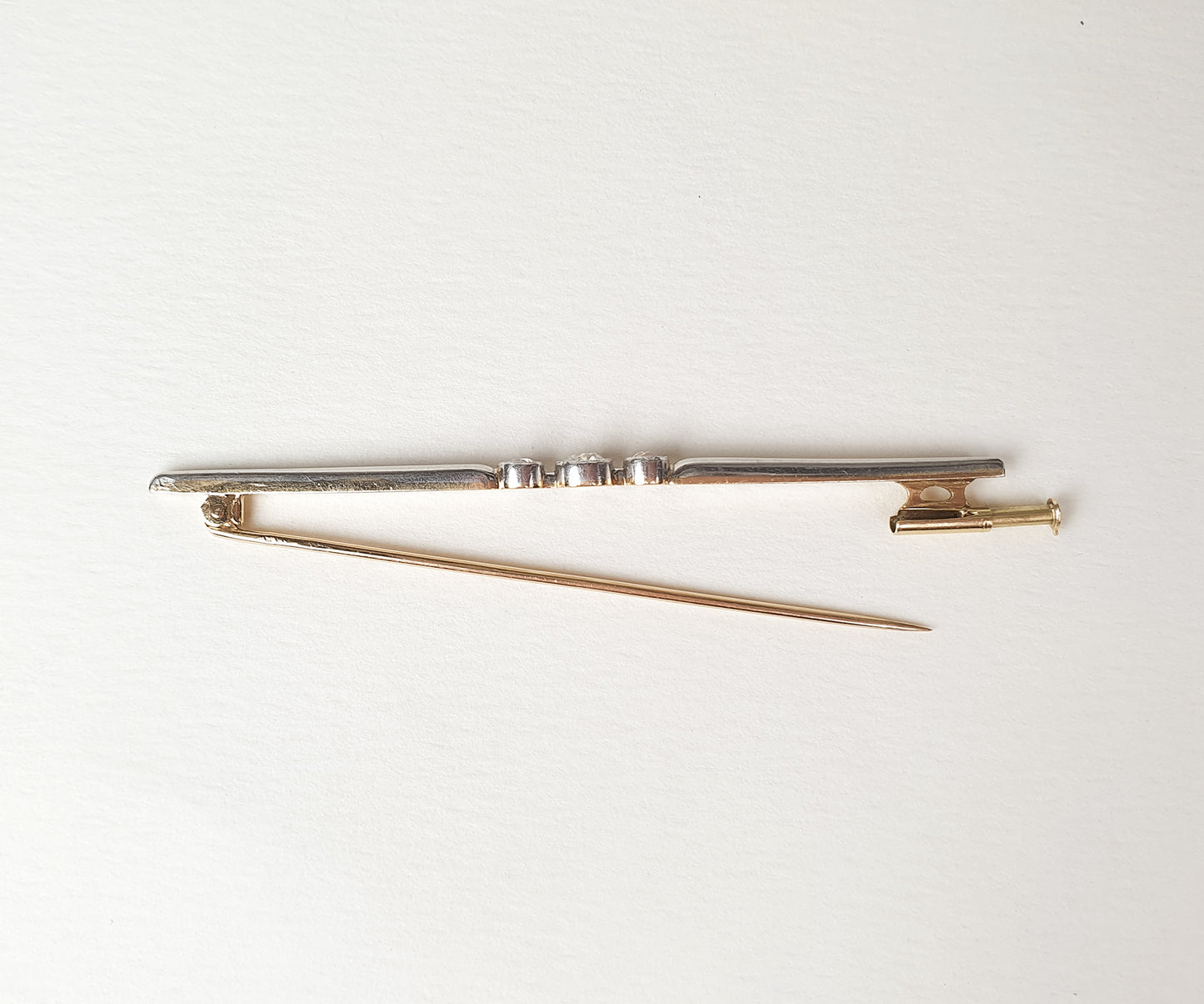 Art Deco Three Diamond Bar Brooch