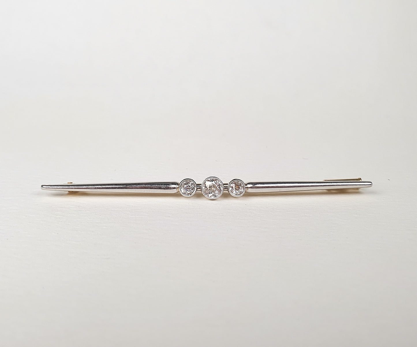 Art Deco Three Diamond Bar Brooch