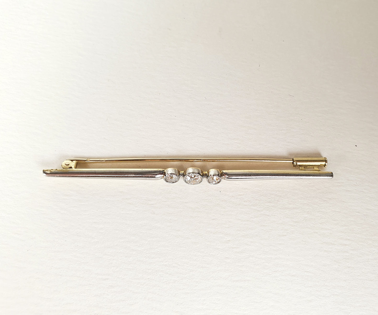 Art Deco Three Diamond Bar Brooch