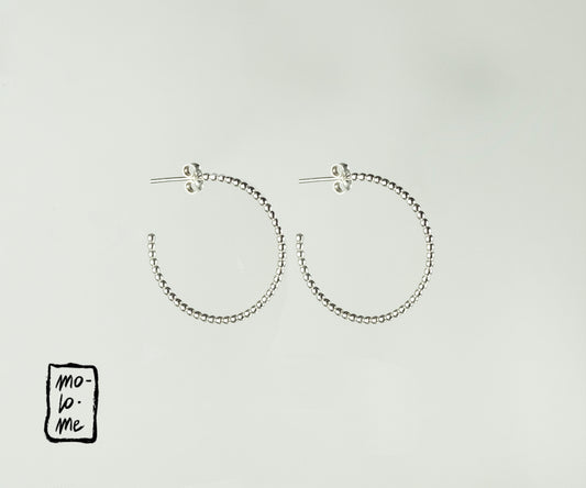 Molo Me Large 25mm Rosary Hoops in Silver