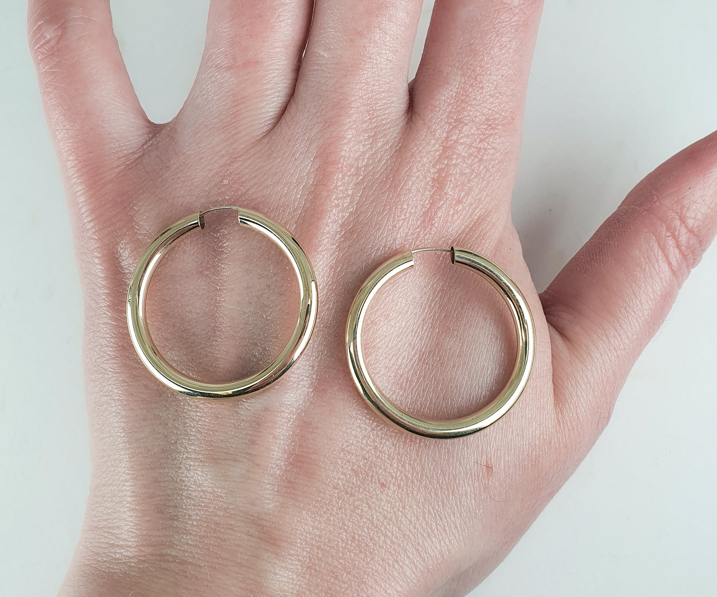 Gold Large Thick Hoop Earrings