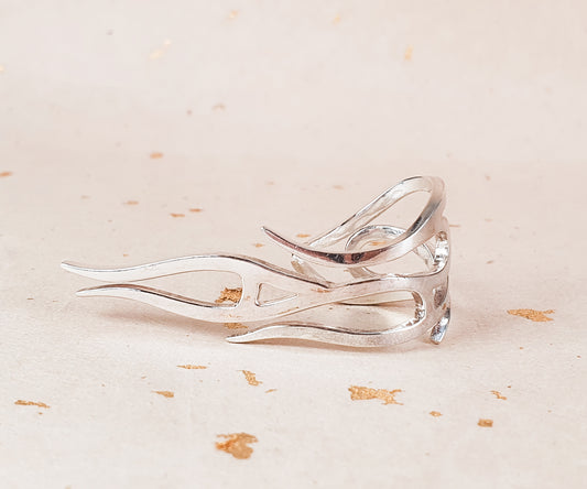 Vintage Silver Rockabilly Flame Ring