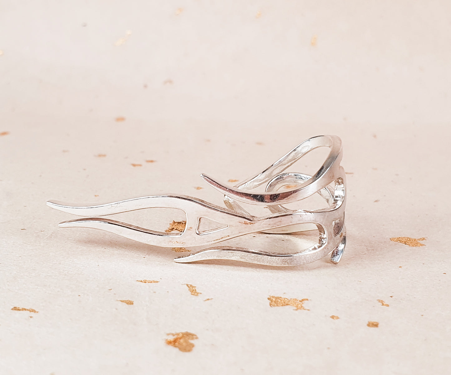 Vintage Silver Rockabilly Flame Ring
