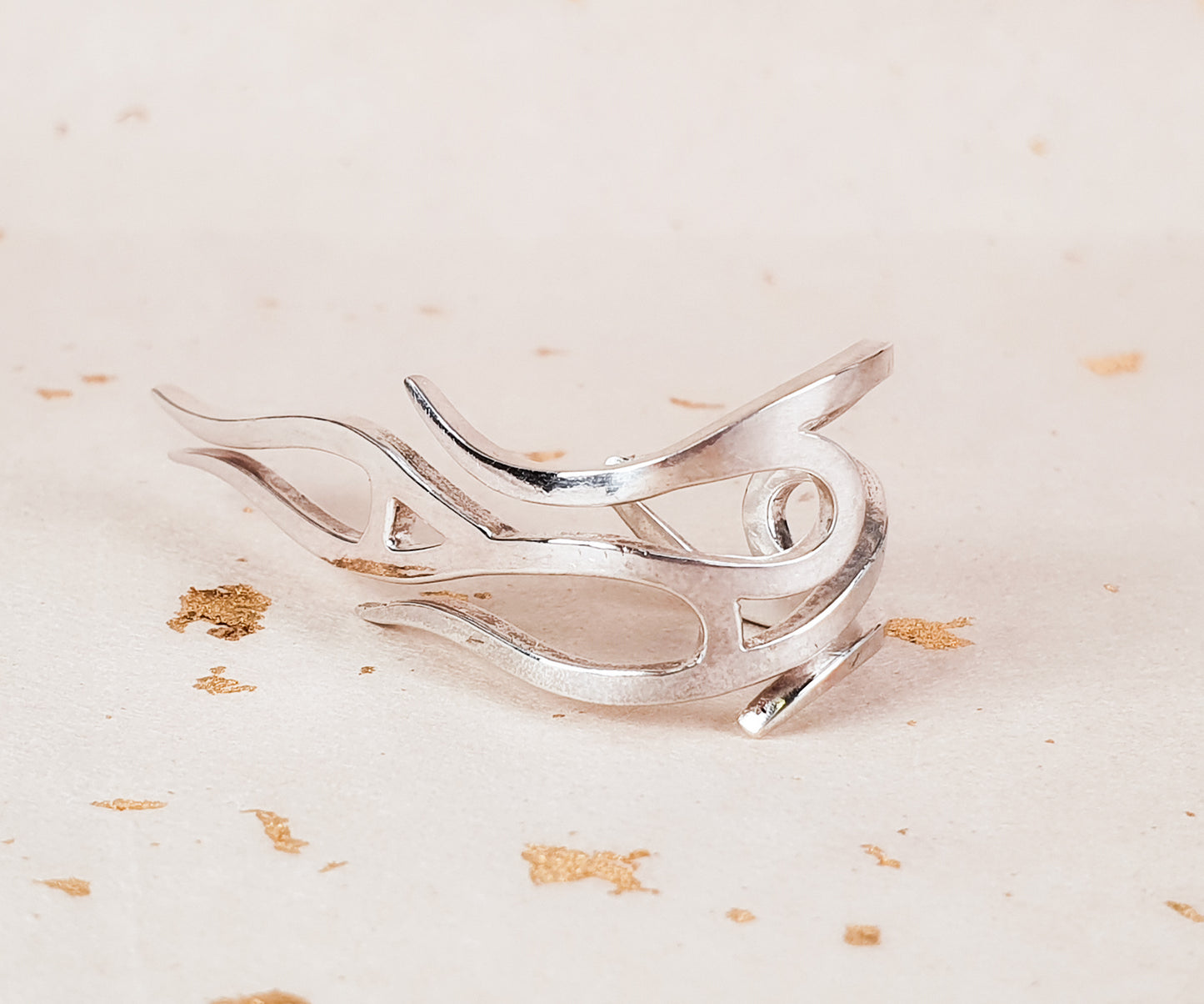 Vintage Silver Rockabilly Flame Ring
