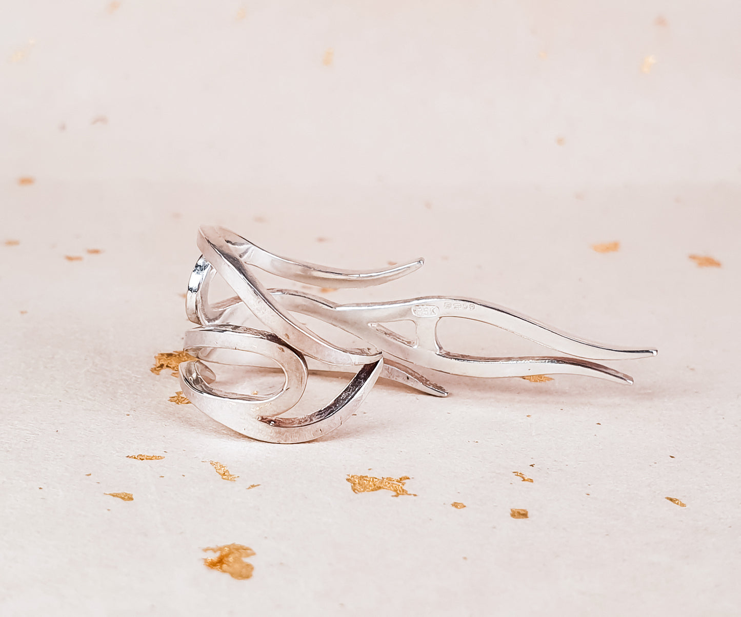 Vintage Silver Rockabilly Flame Ring