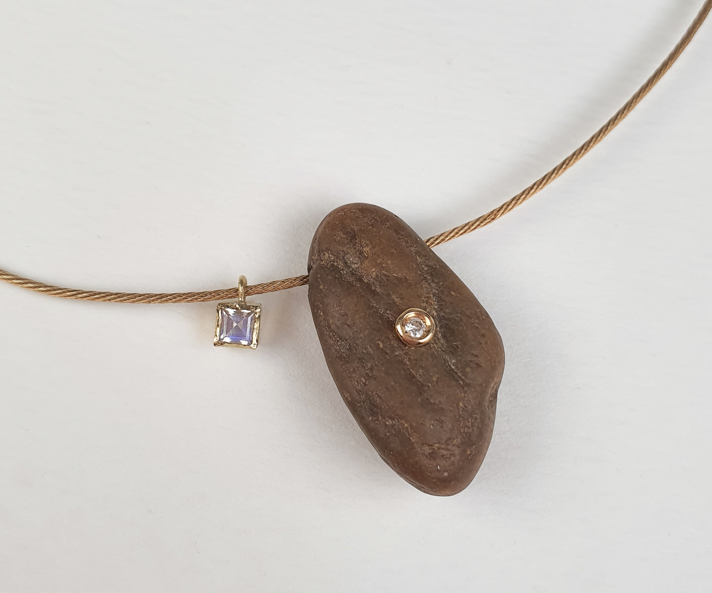 Vintage Pebble with Diamond Necklace