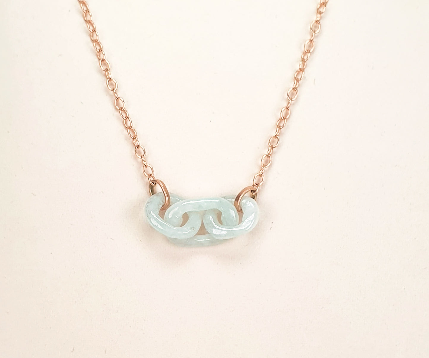Jade Link and Rose Gold Necklace