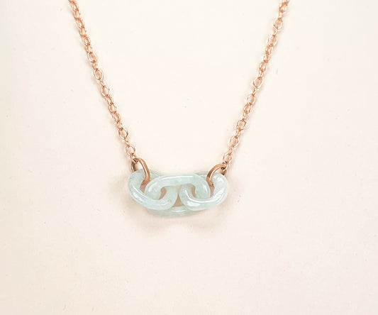 Jade Link and Rose Gold Necklace