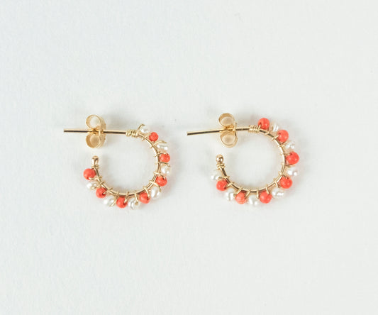Circus Aga Hoops with Coral and Pearl