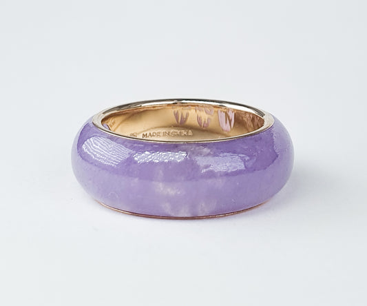 Lavender Jadeite Hololith Ring