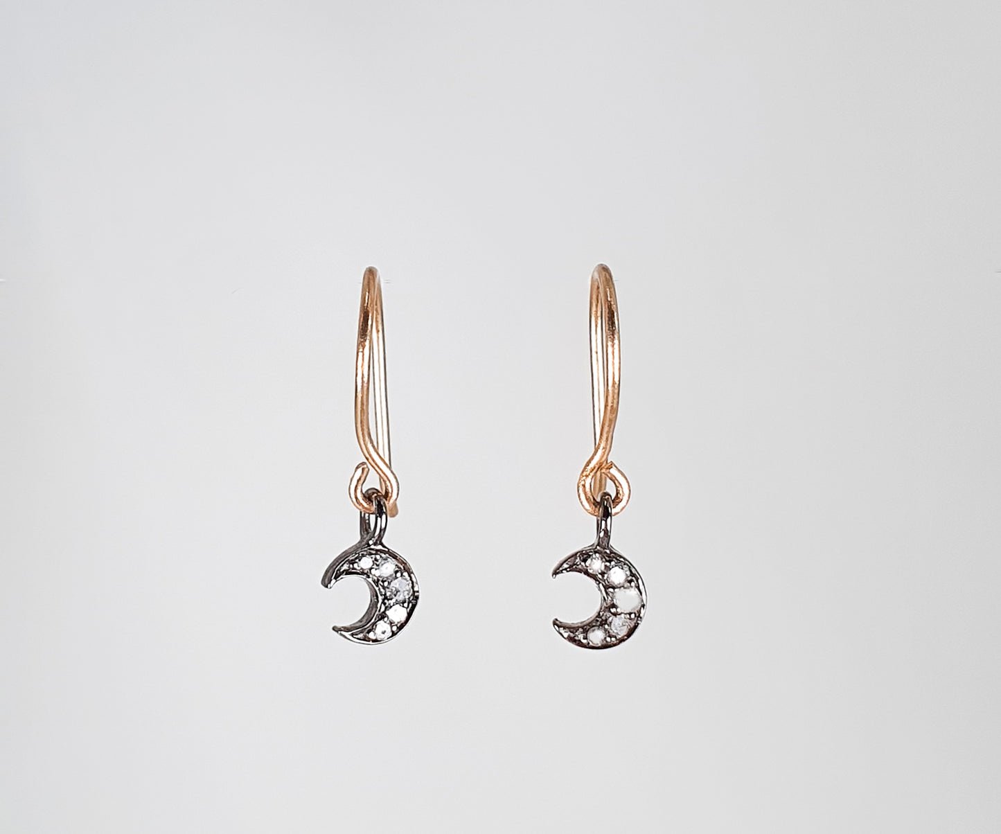 Diamond Moon Drop Earrings