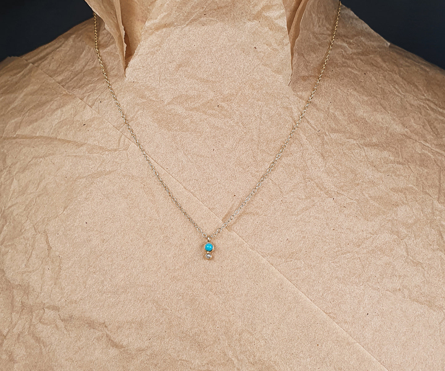 Turquoise and Pearl Double Tata Necklace