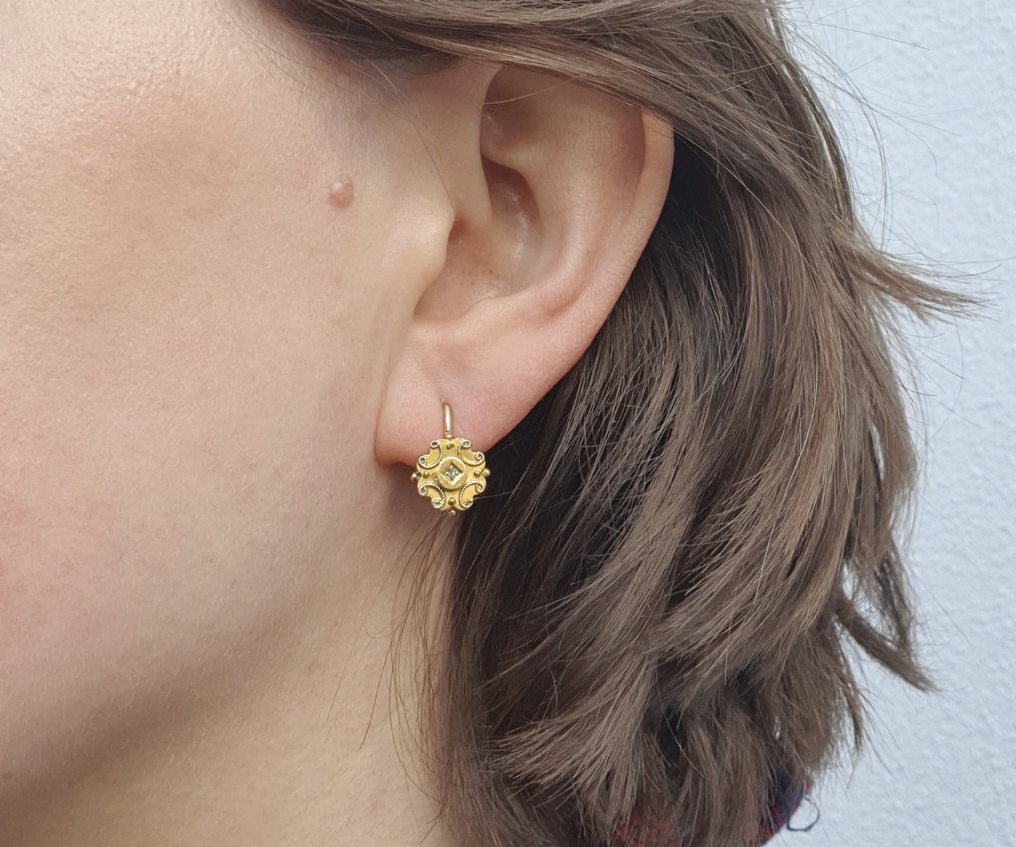 Edwardian Gold and Diamond Drop Earrings