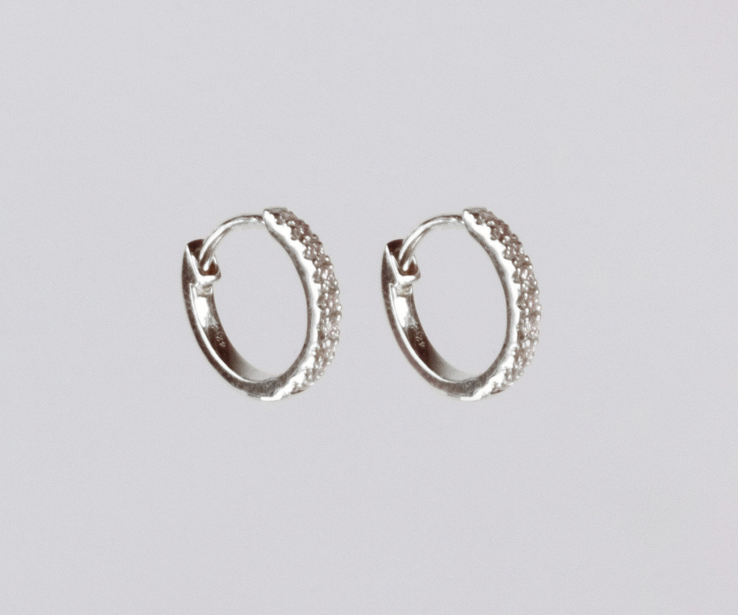 Diamond Pave 18ct Gold Hoops