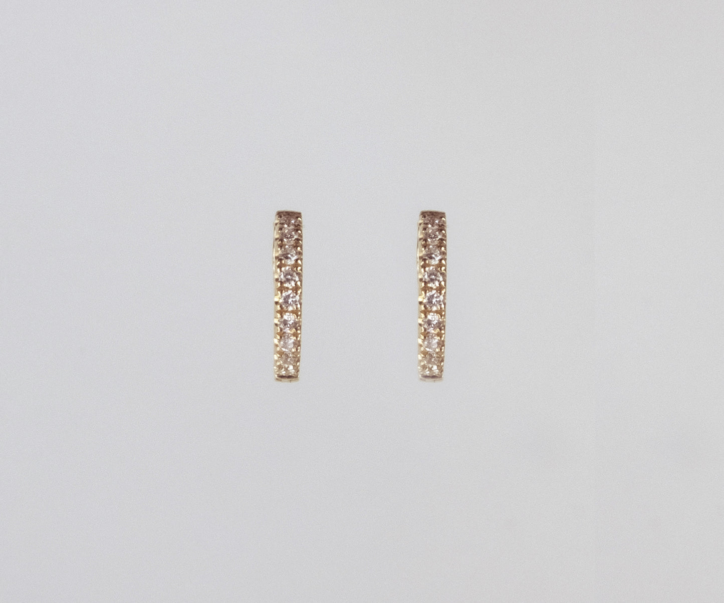 Diamond Pave 18ct Gold Hoops