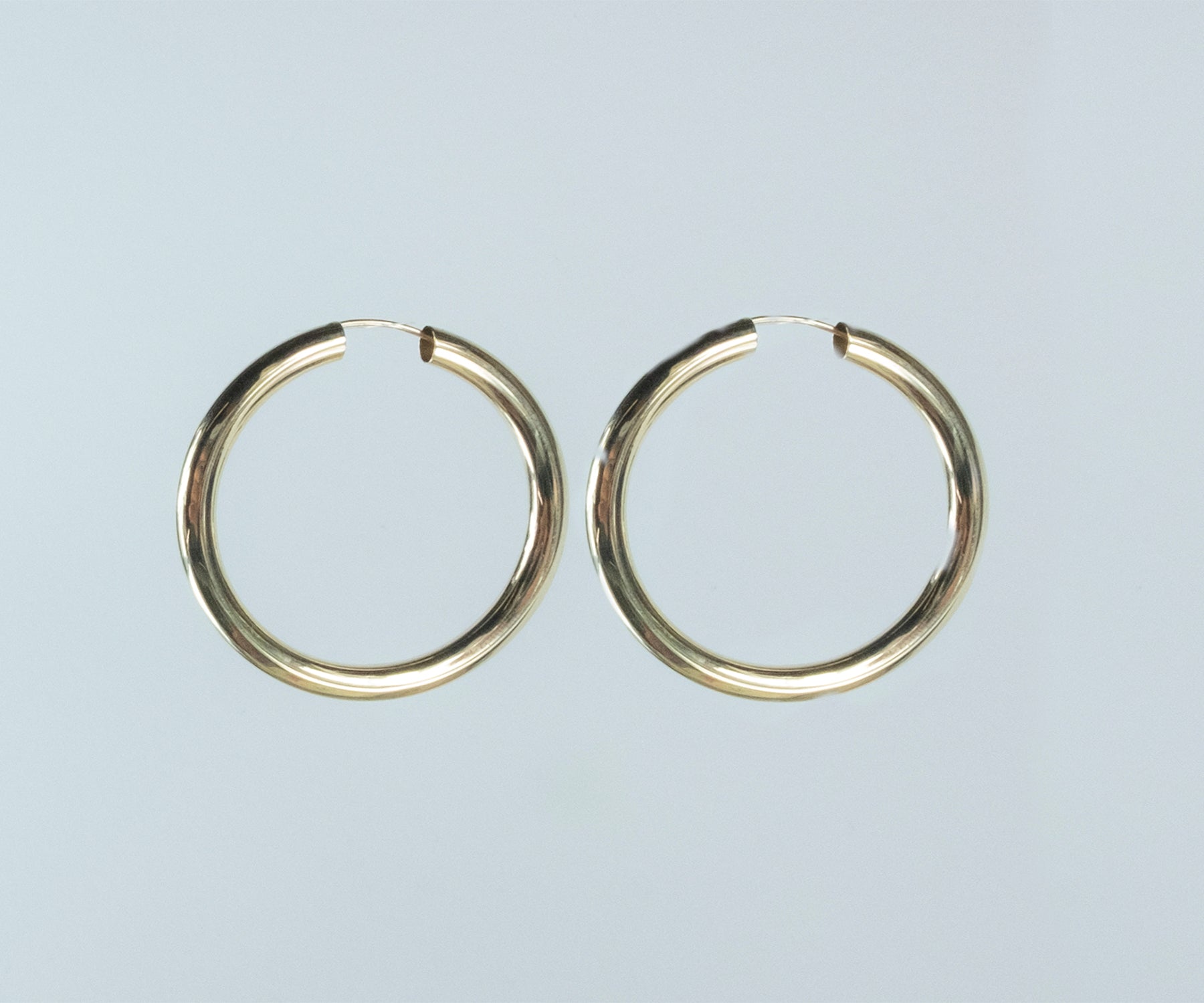 9ct gold large thick deals hoop earrings